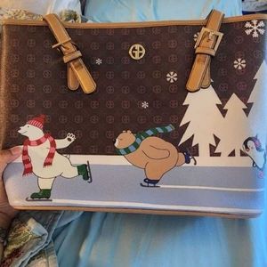 Giani Bernini Ice Skating Winter Wonderland Tote